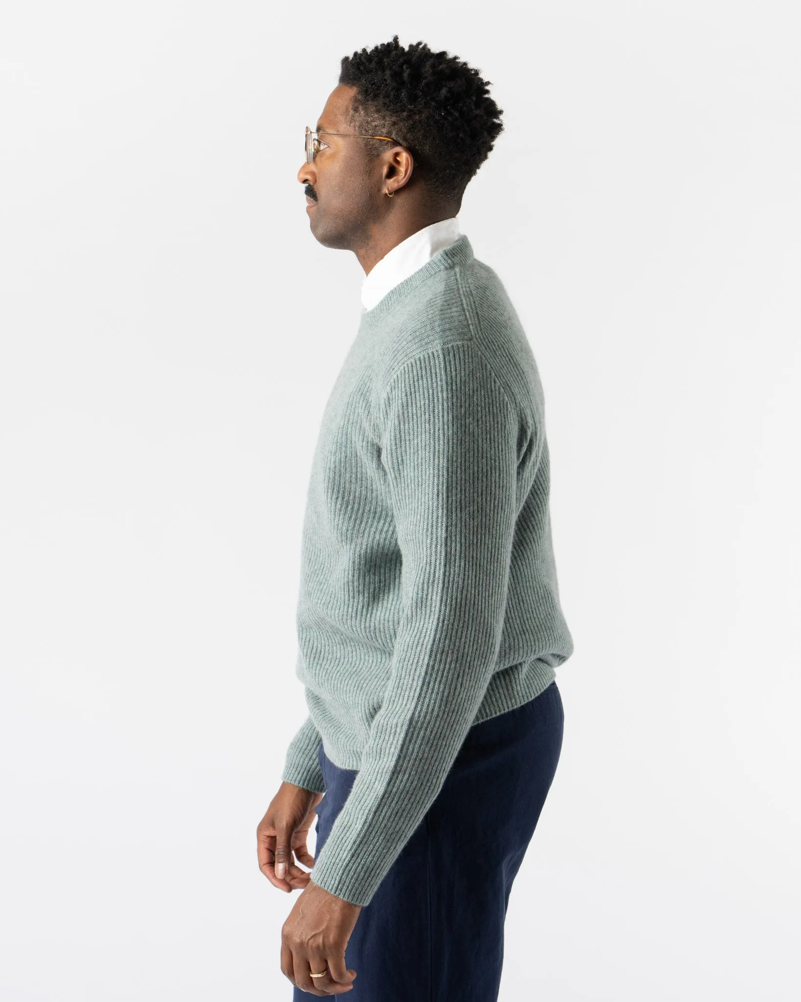 Alex Mill Cashmere Jordan Sweater in Heather Lagoon