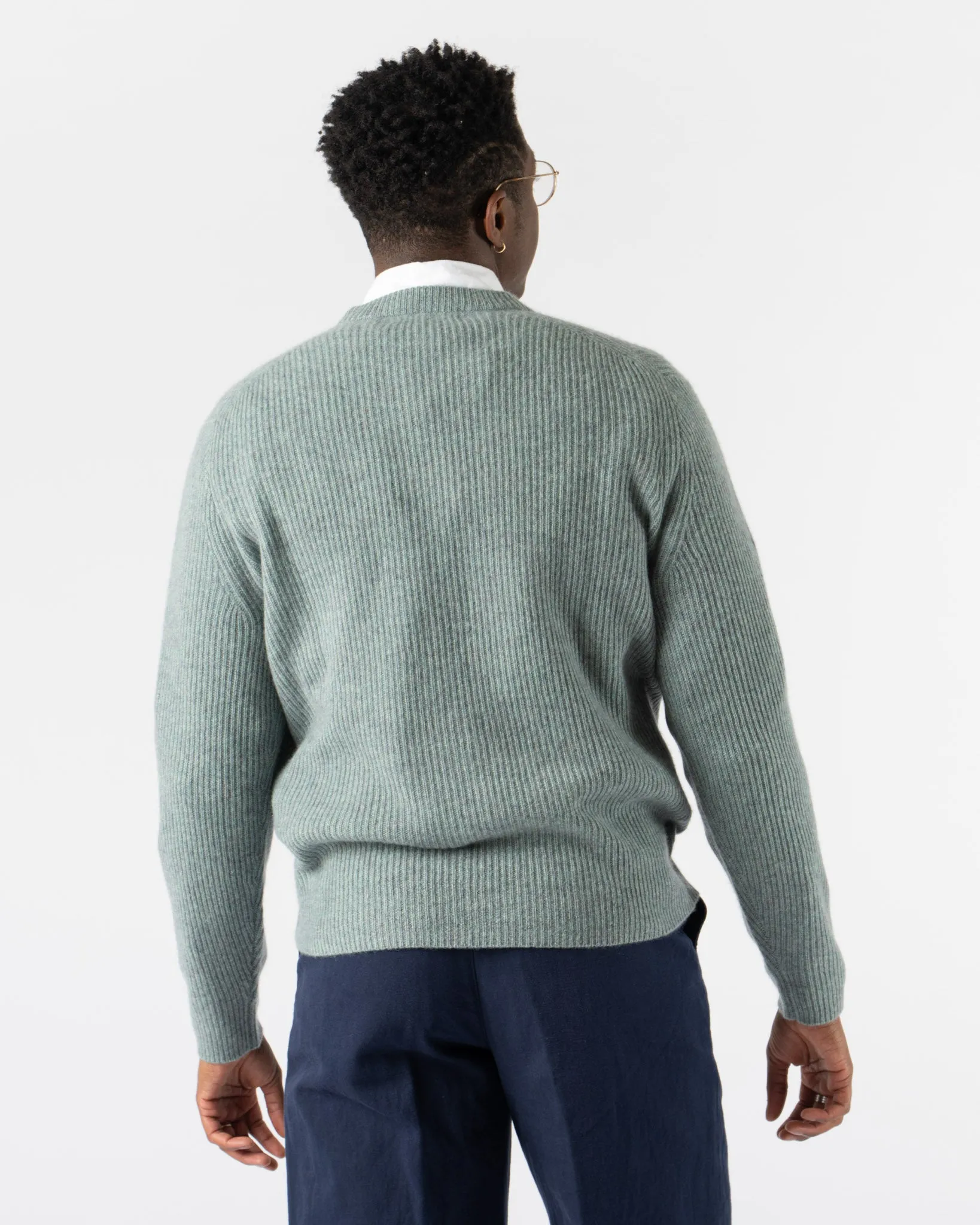 Alex Mill Cashmere Jordan Sweater in Heather Lagoon