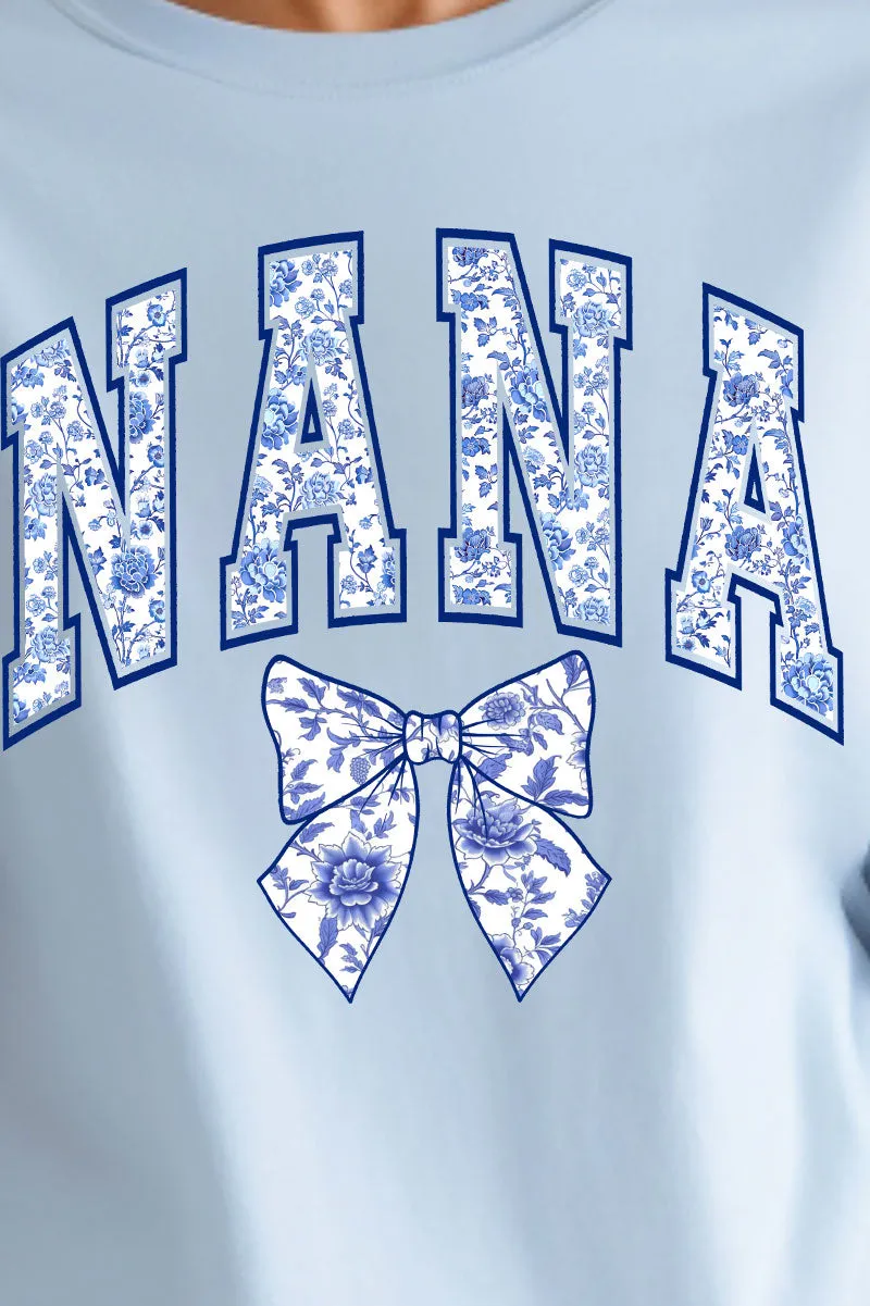 Arched Nana Blue Chinoiserie Unisex NuBlend Crew Sweatshirt