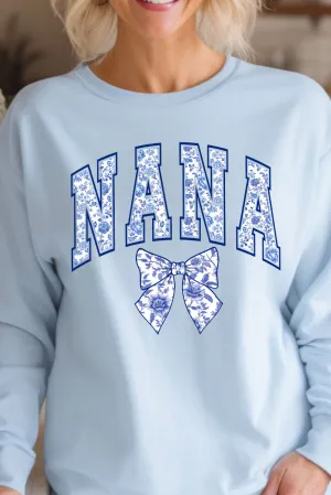 Arched Nana Blue Chinoiserie Unisex NuBlend Crew Sweatshirt