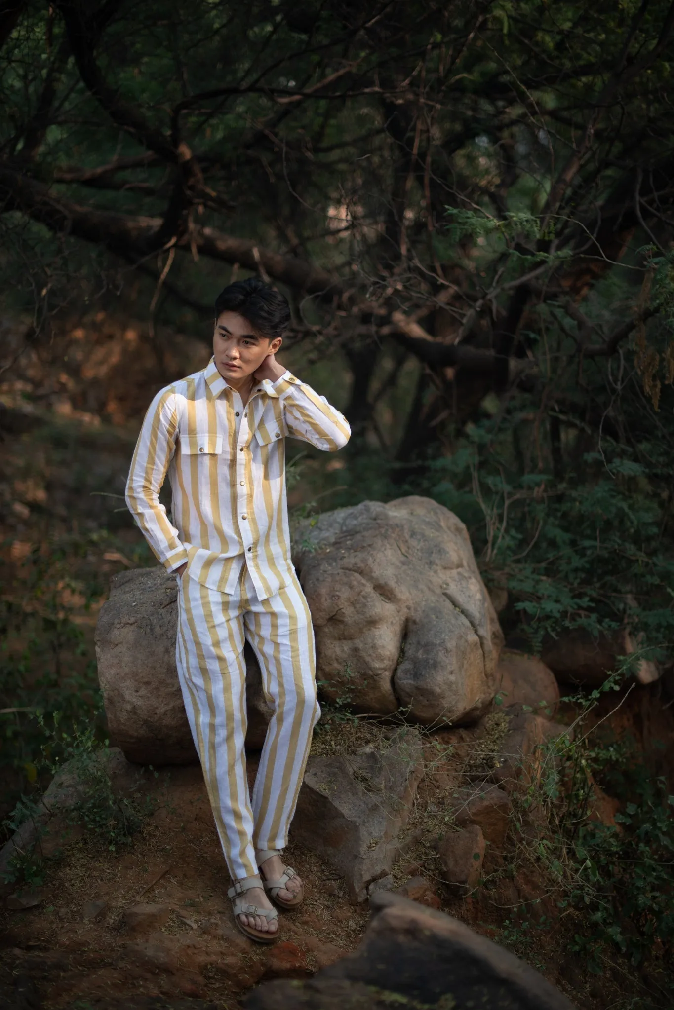 Arizona Relaxed Shirt - Yellow Stripe