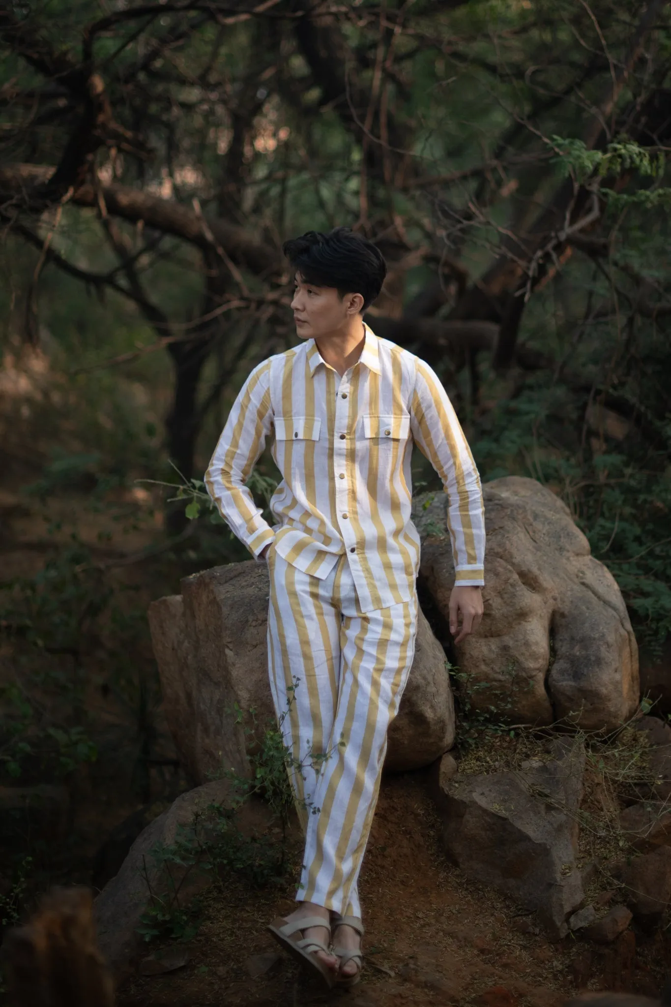 Arizona Relaxed Shirt - Yellow Stripe