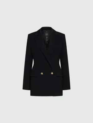 black long envers satin blazer