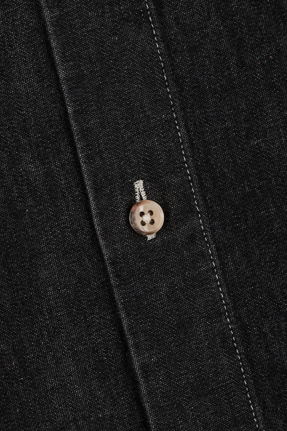 Black slim fit denim shirt