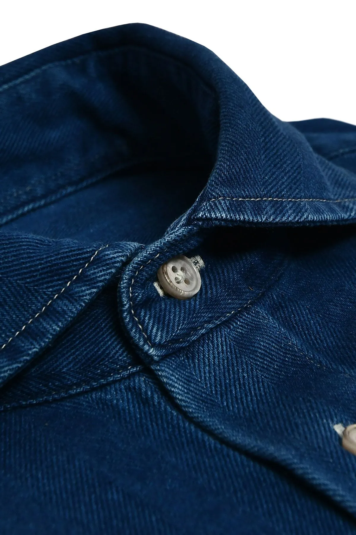 Blue regular fit denim shirt