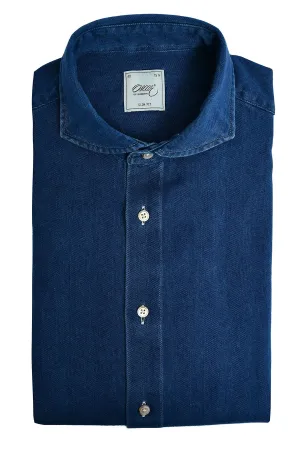 Blue regular fit denim shirt