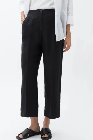 Brax 71-2208-02 Maine S Black Wide Leg Cropped Trouser
