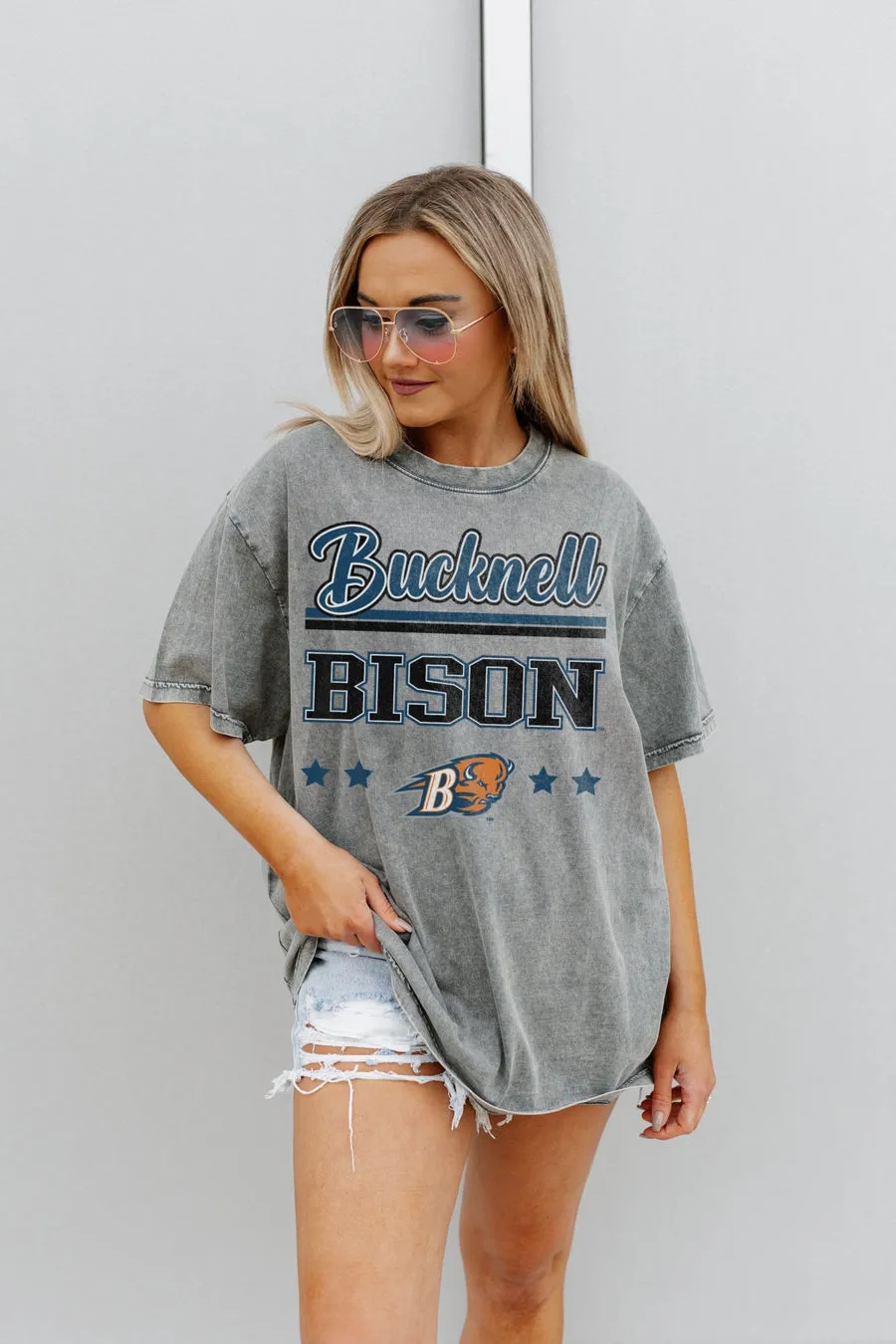 BUCKNELL BISON HERE TO PLAY OVERSIZED CREWNECK TEE