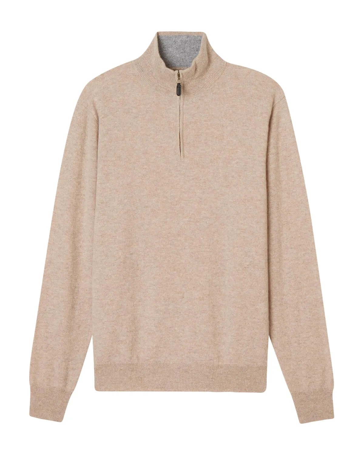 Cashmere Quarter Zip Mock Neck Pullover