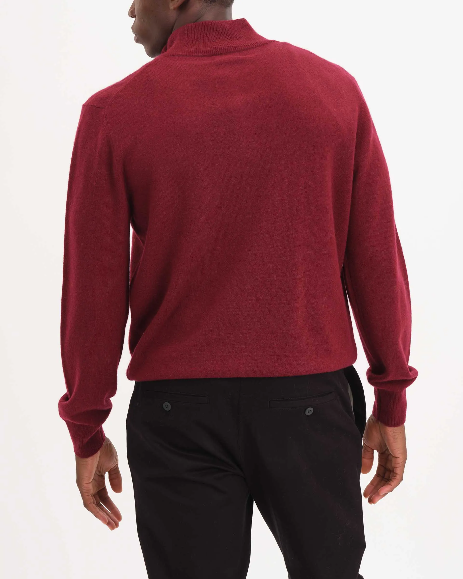 Cashmere Quarter Zip Mock Neck Pullover
