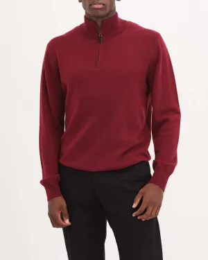 Cashmere Quarter Zip Mock Neck Pullover