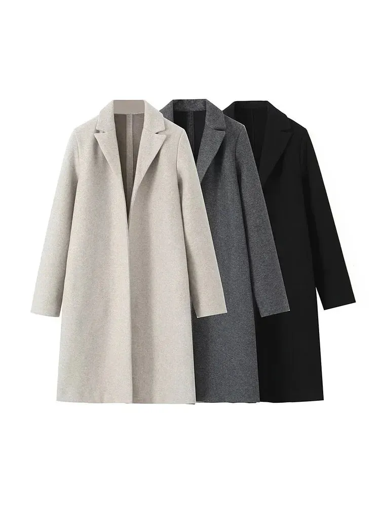 Chic Tailored Long Length Coat