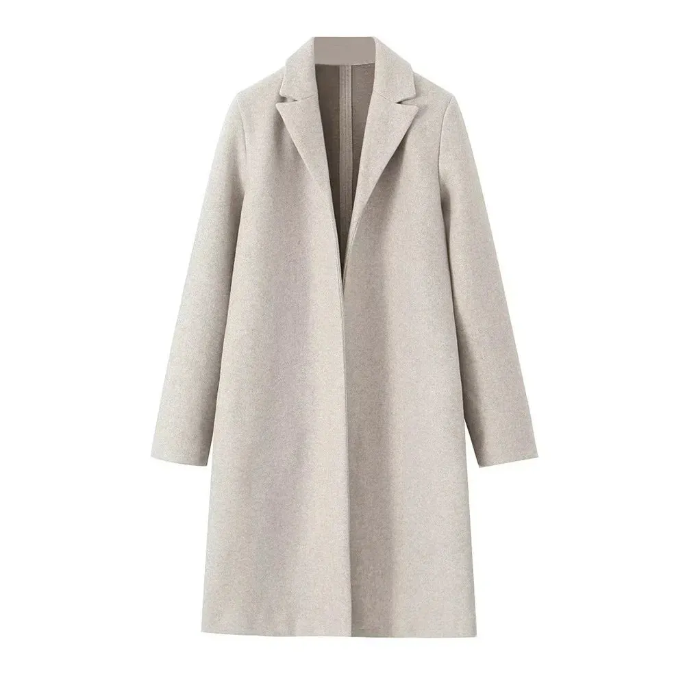 Chic Tailored Long Length Coat