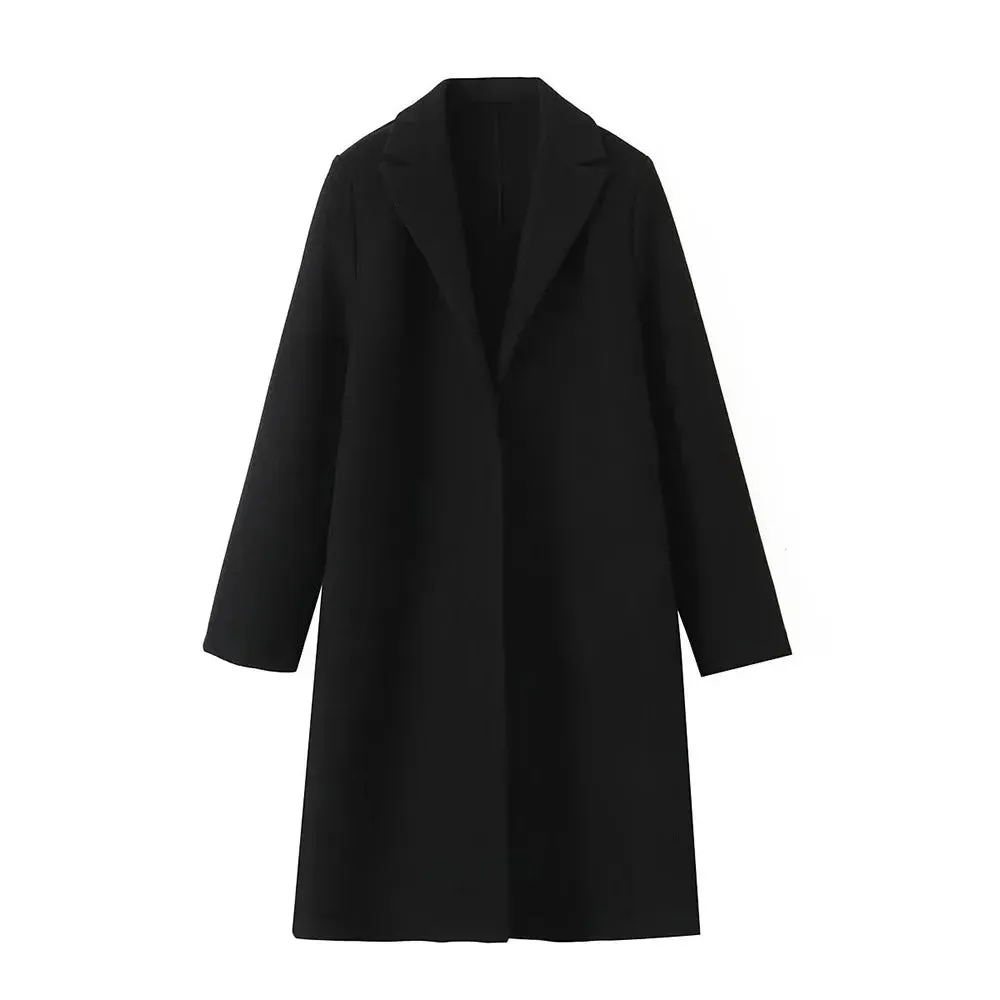 Chic Tailored Long Length Coat