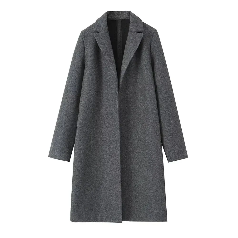Chic Tailored Long Length Coat