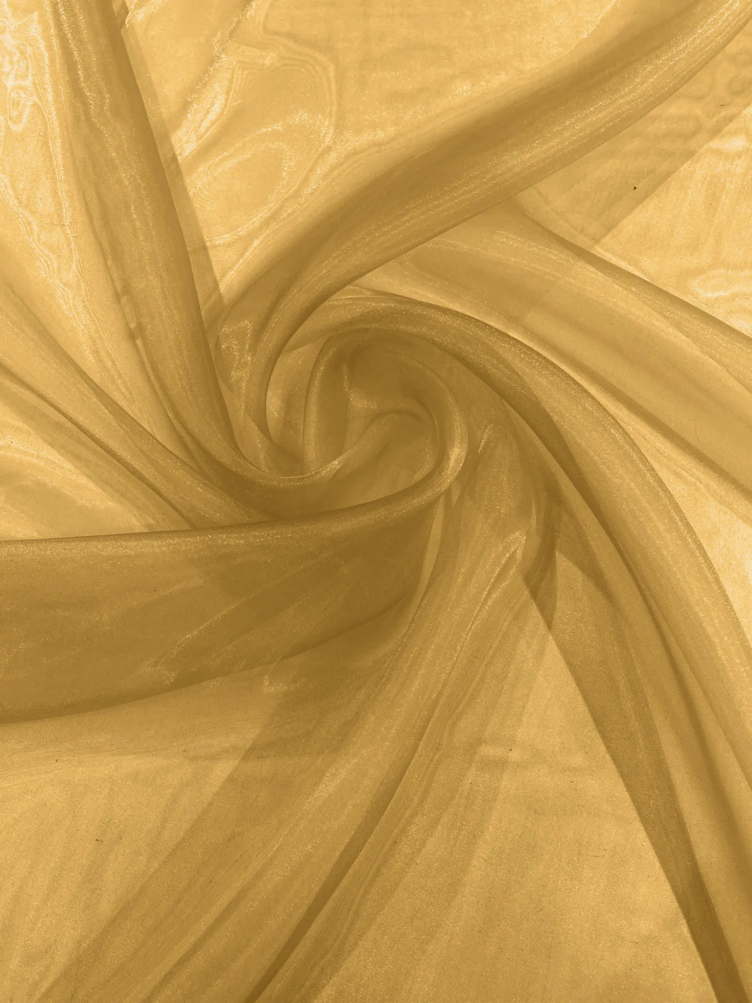 Dark Gold 58/60"Wide 100% Polyester Soft Light Weight, Sheer Crystal Organza Fabric Sold By The Yard