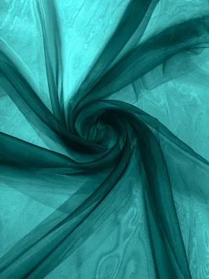 Dark Teal 58/60"Wide 100% Polyester Soft Light Weight, Sheer Crystal Organza Fabric Sold By The Yard