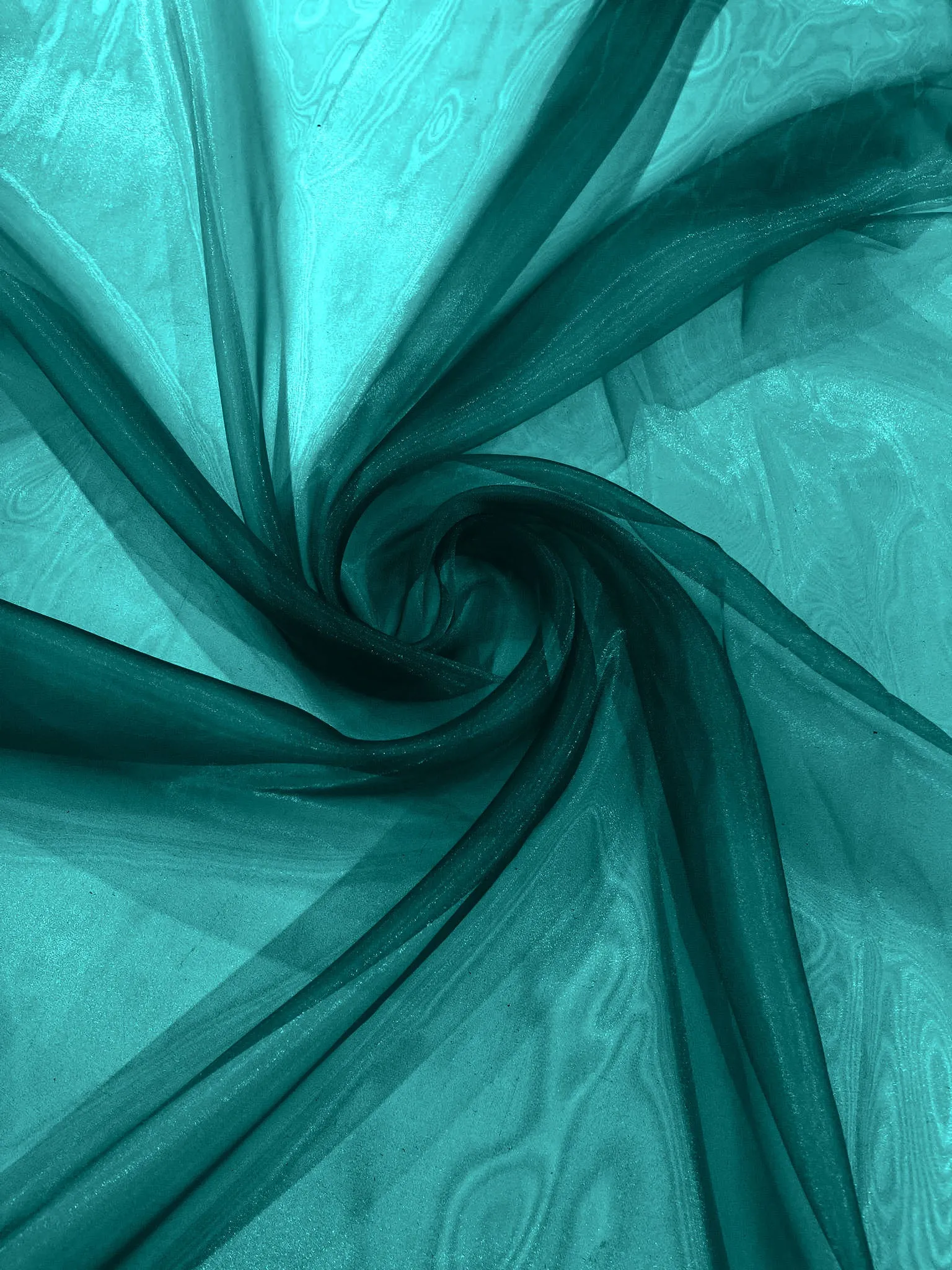 Dark Teal 58/60"Wide 100% Polyester Soft Light Weight, Sheer Crystal Organza Fabric Sold By The Yard