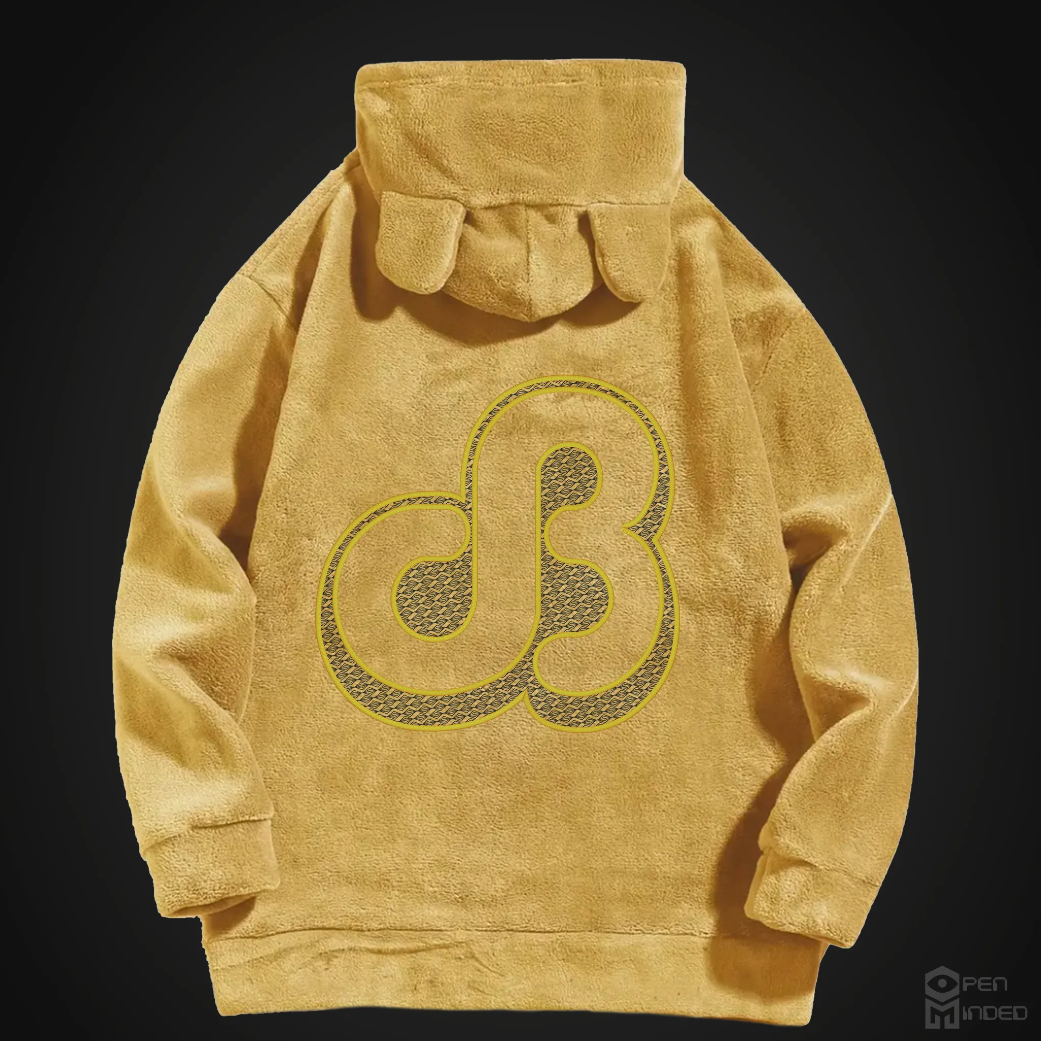 DB Wafflehouse Embroidered Furry Hoodie With Ears