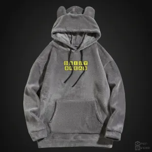 DB Wafflehouse Embroidered Furry Hoodie With Ears