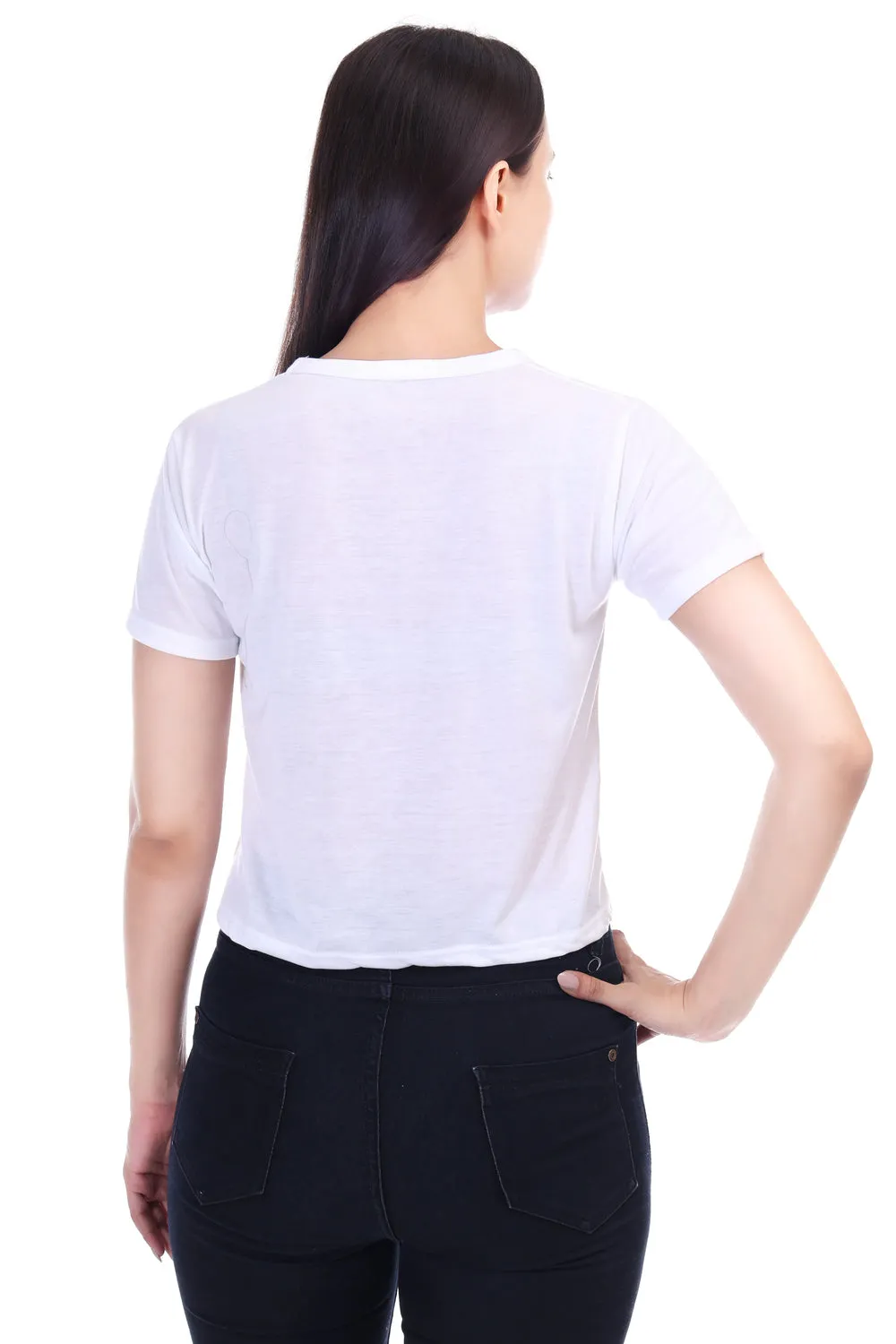 DK FASHION Women's  Women Solid Round Neck Pure Cotton Tom White T-Shirt