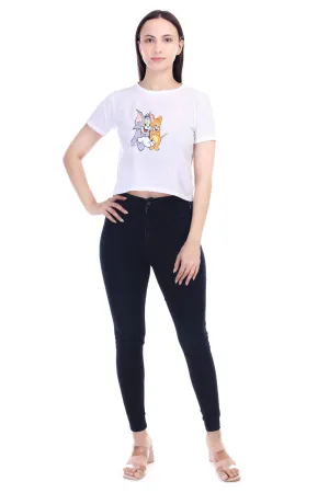 DK FASHION Women's  Women Solid Round Neck Pure Cotton Tom White T-Shirt