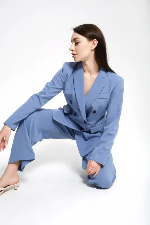 DOUBLE-BREASTED BUTTONED BLAZER