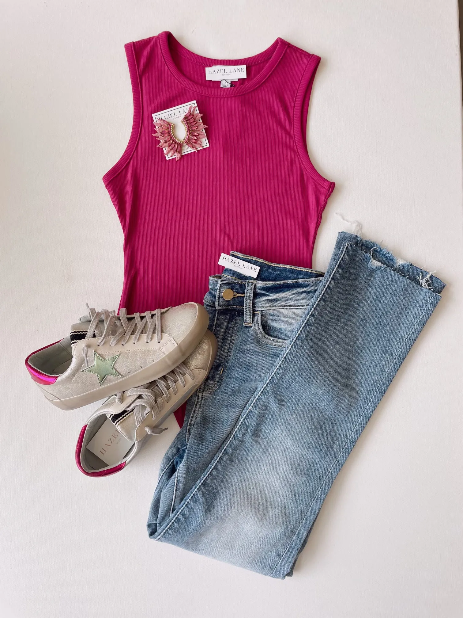 Farrah Fitted Ribbed Bodysuit- Dk Magenta