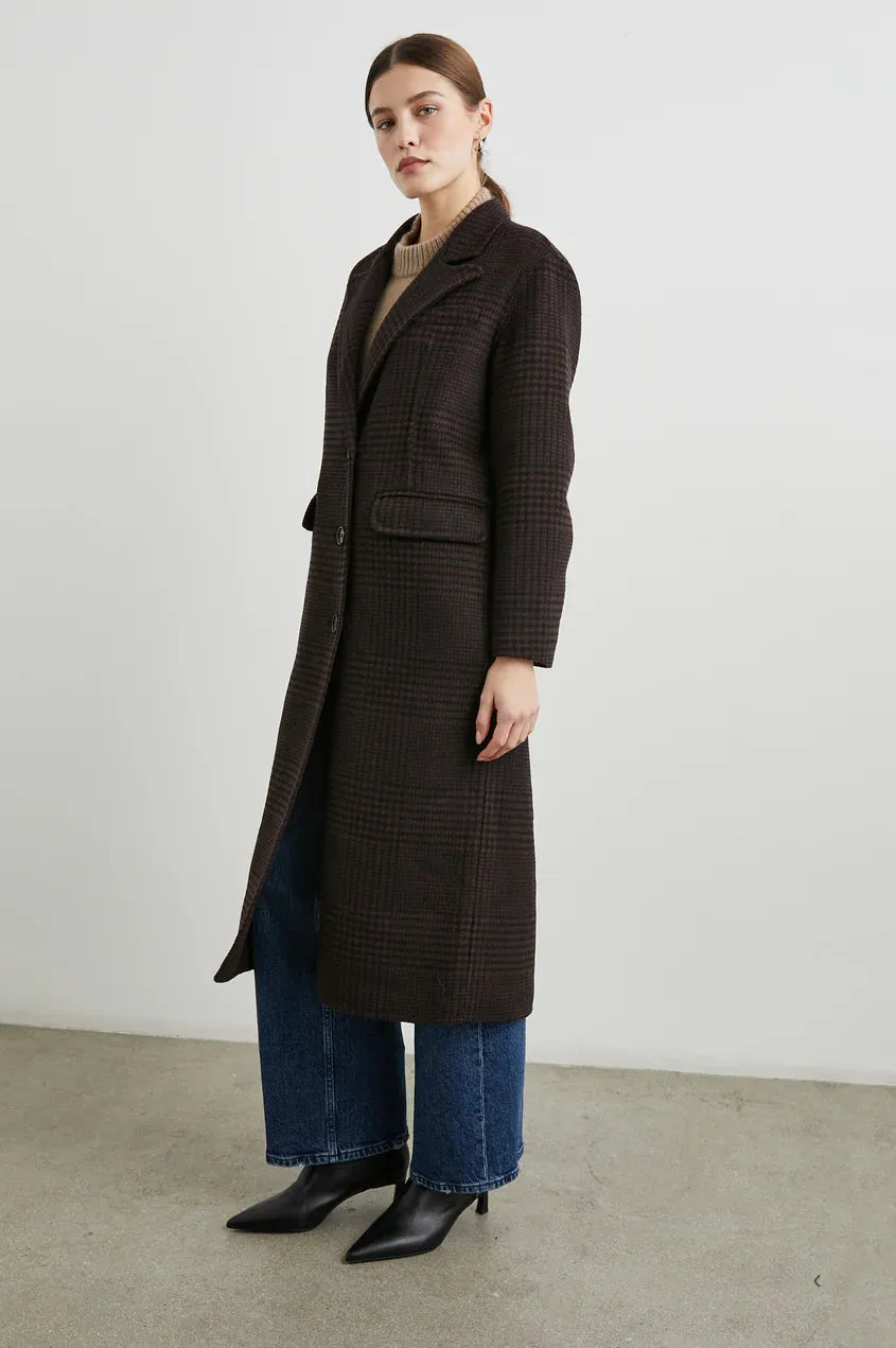 Gallery Coat- Espresso Houndstooth