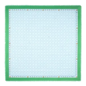 GREEN STOLE 115 IN WOOL, SILK AND CASHMERE