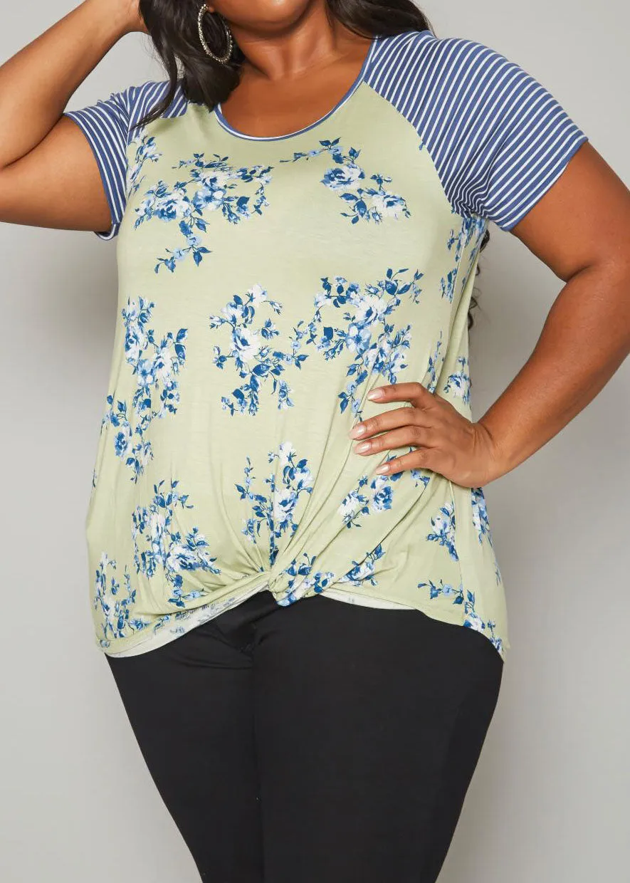Hi Curvy Plus Size Women Tiered Ruffle Short Sleeves Top