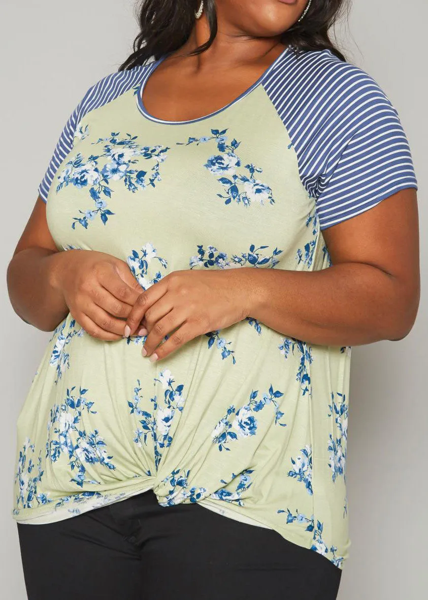 Hi Curvy Plus Size Women Tiered Ruffle Short Sleeves Top