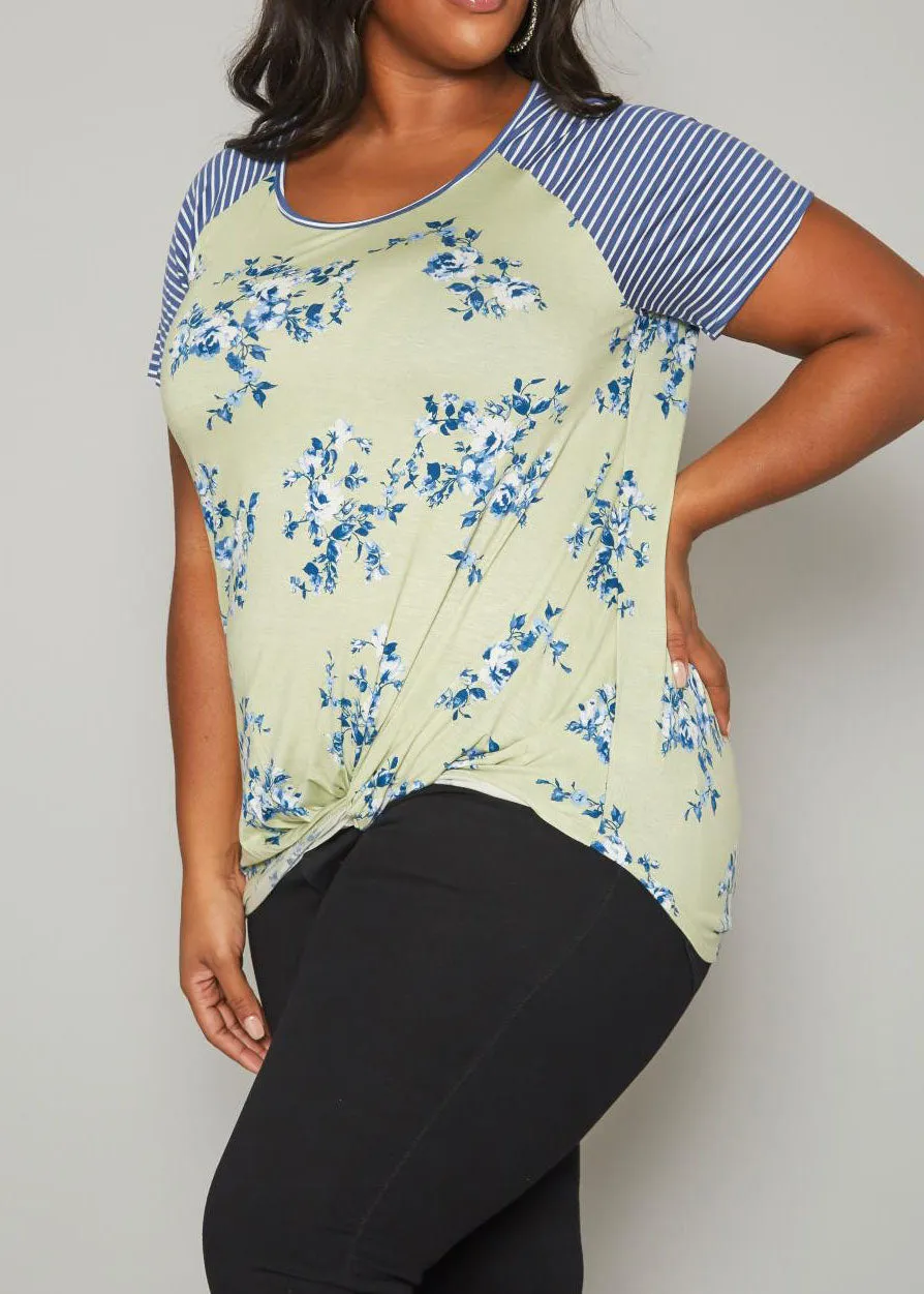 Hi Curvy Plus Size Women Tiered Ruffle Short Sleeves Top