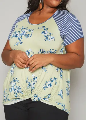 Hi Curvy Plus Size Women Tiered Ruffle Short Sleeves Top