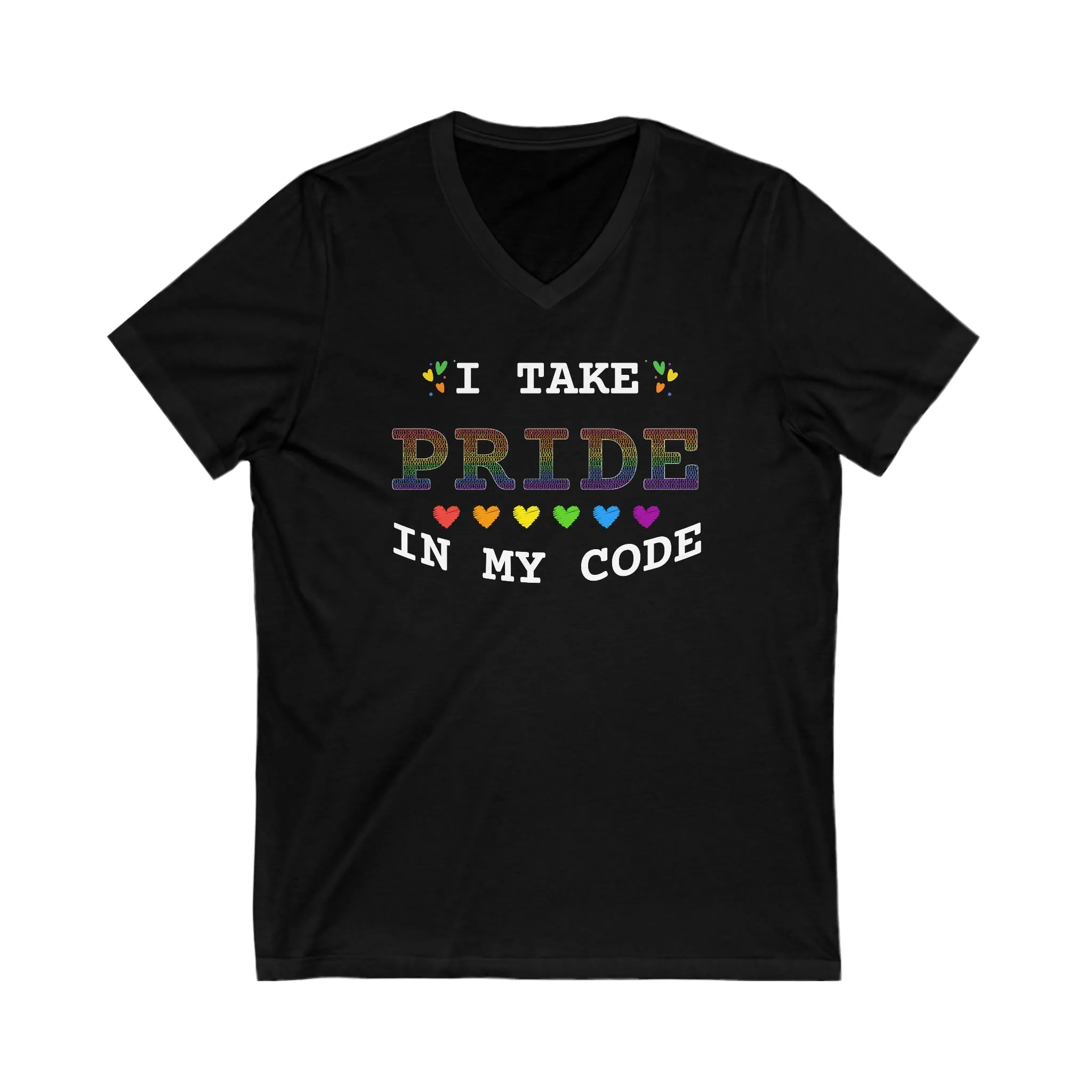 I Take PRIDE in my Code - Unisex Jersey Short Sleeve V-Neck Tee