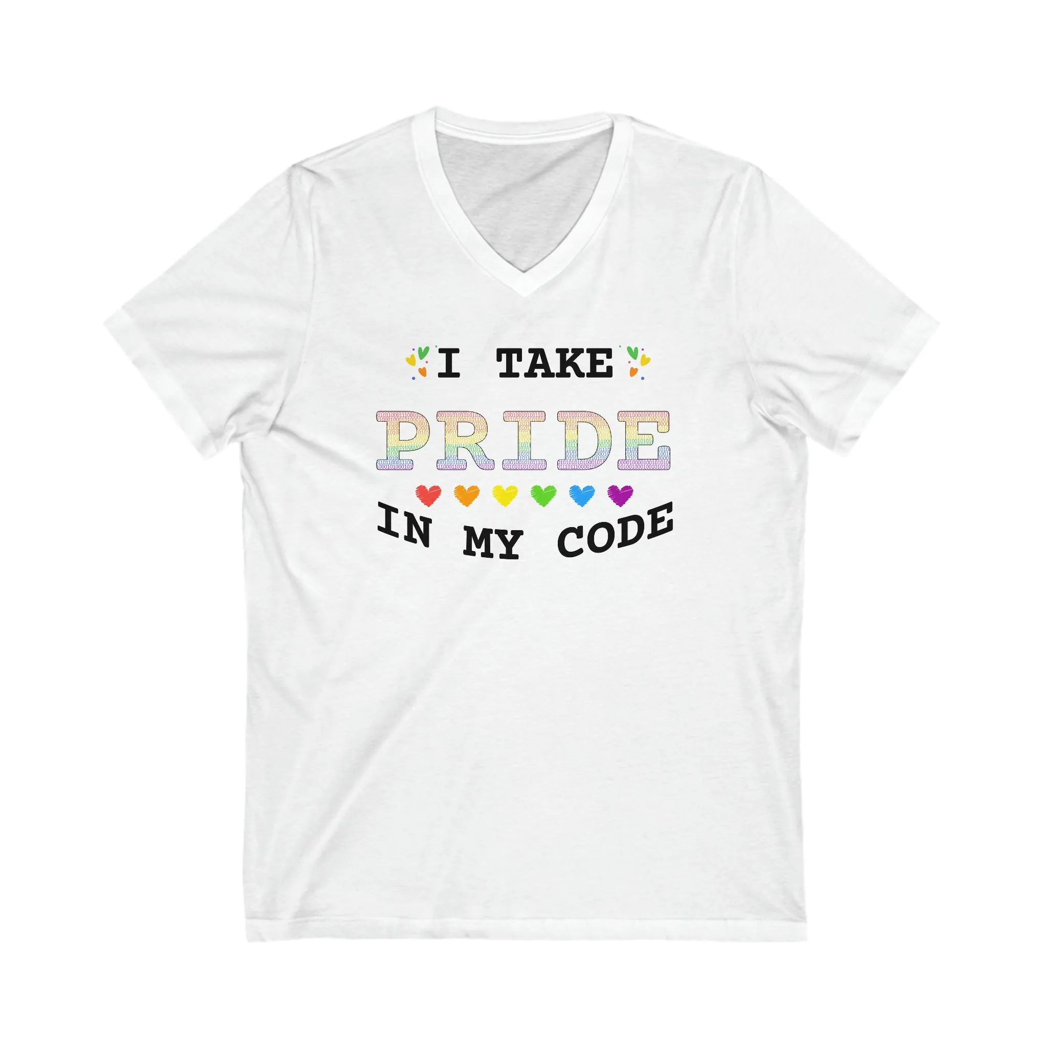 I Take PRIDE in my Code - Unisex Jersey Short Sleeve V-Neck Tee