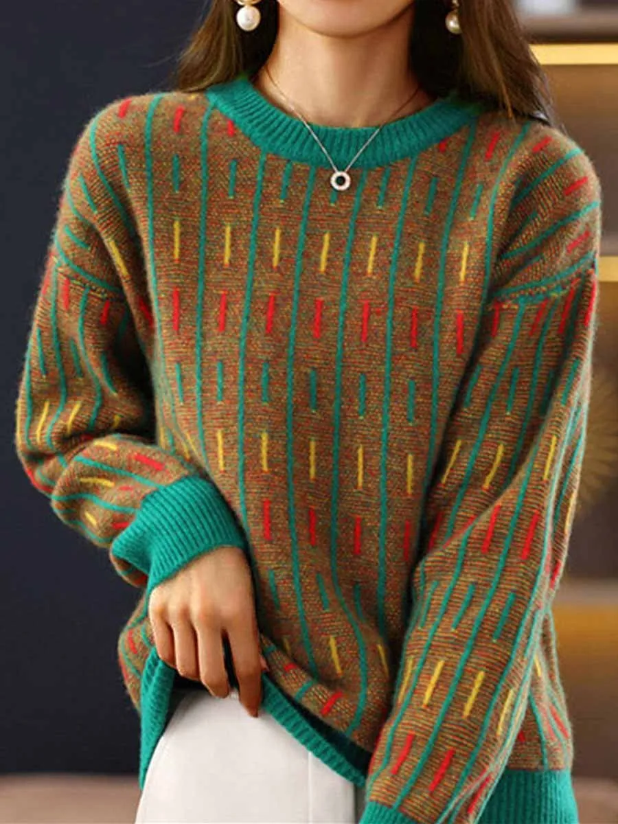 Knitted Crew Neck Sweater