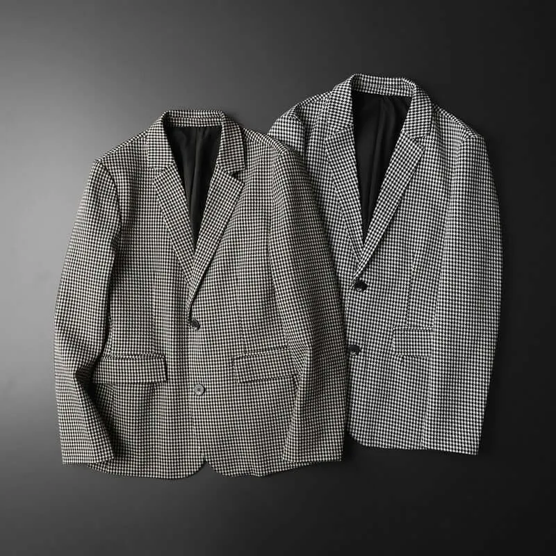 Men's Houndstooth Check Blazer