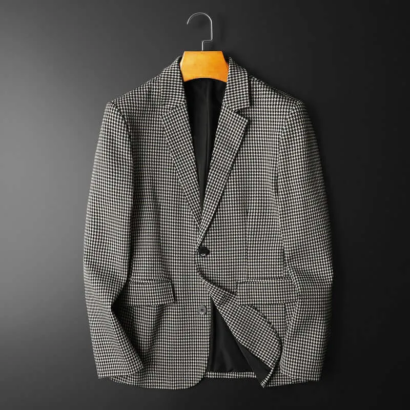 Men's Houndstooth Check Blazer