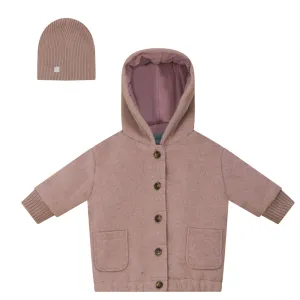 Mini P Pink Rib Trimmed Wool Jacket