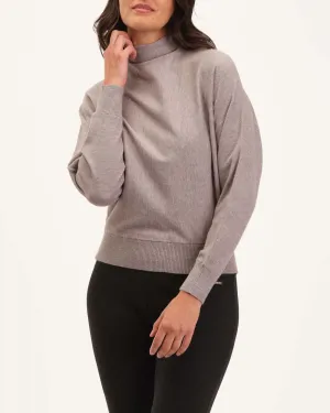 Mock Neck Dolman Sleeve Sweater