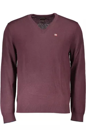 Napapijri Timeless Pink Wool V-Neck Sweater
