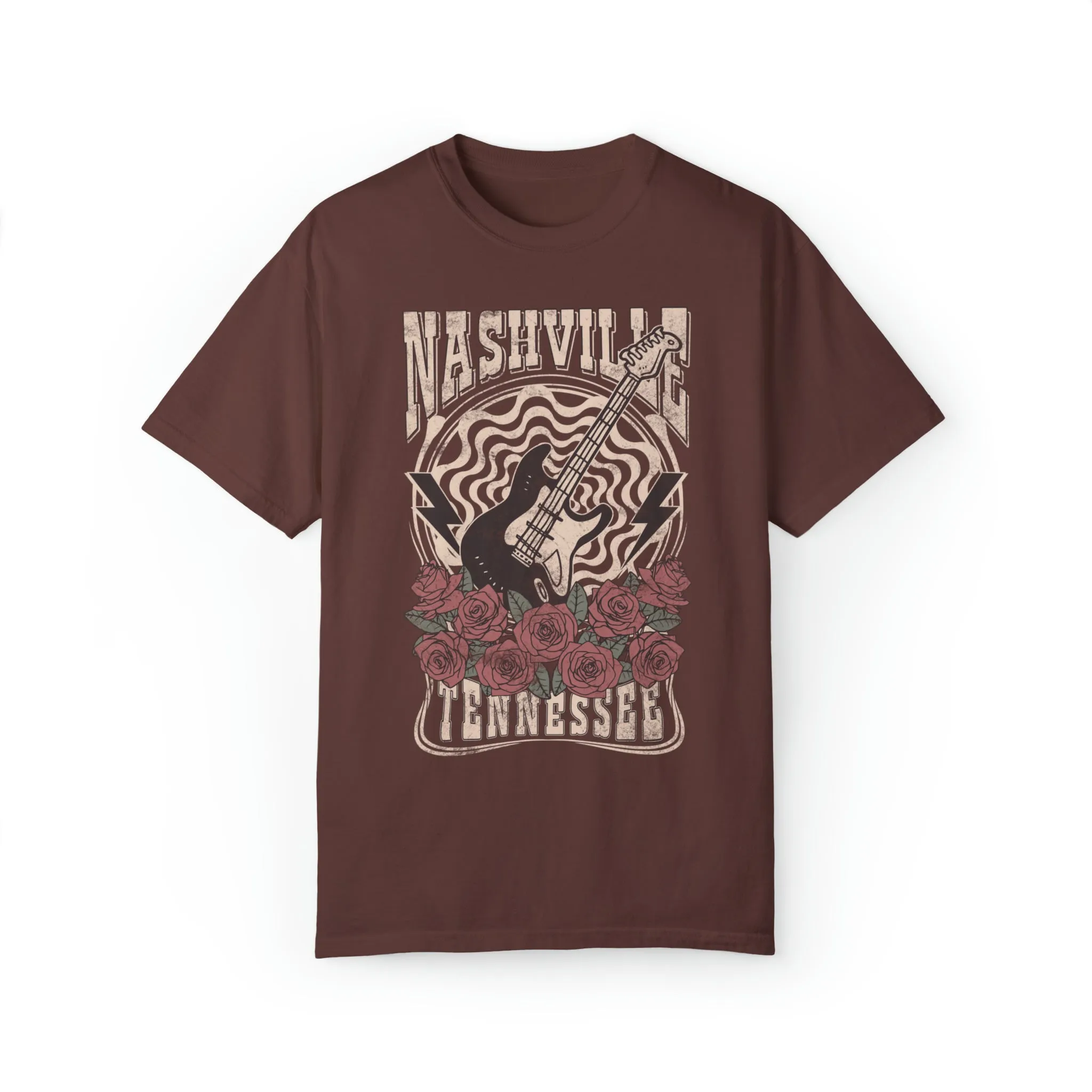 Nashville Tennessee Retro Guitar Comfort Colors Graphic T-Shirt