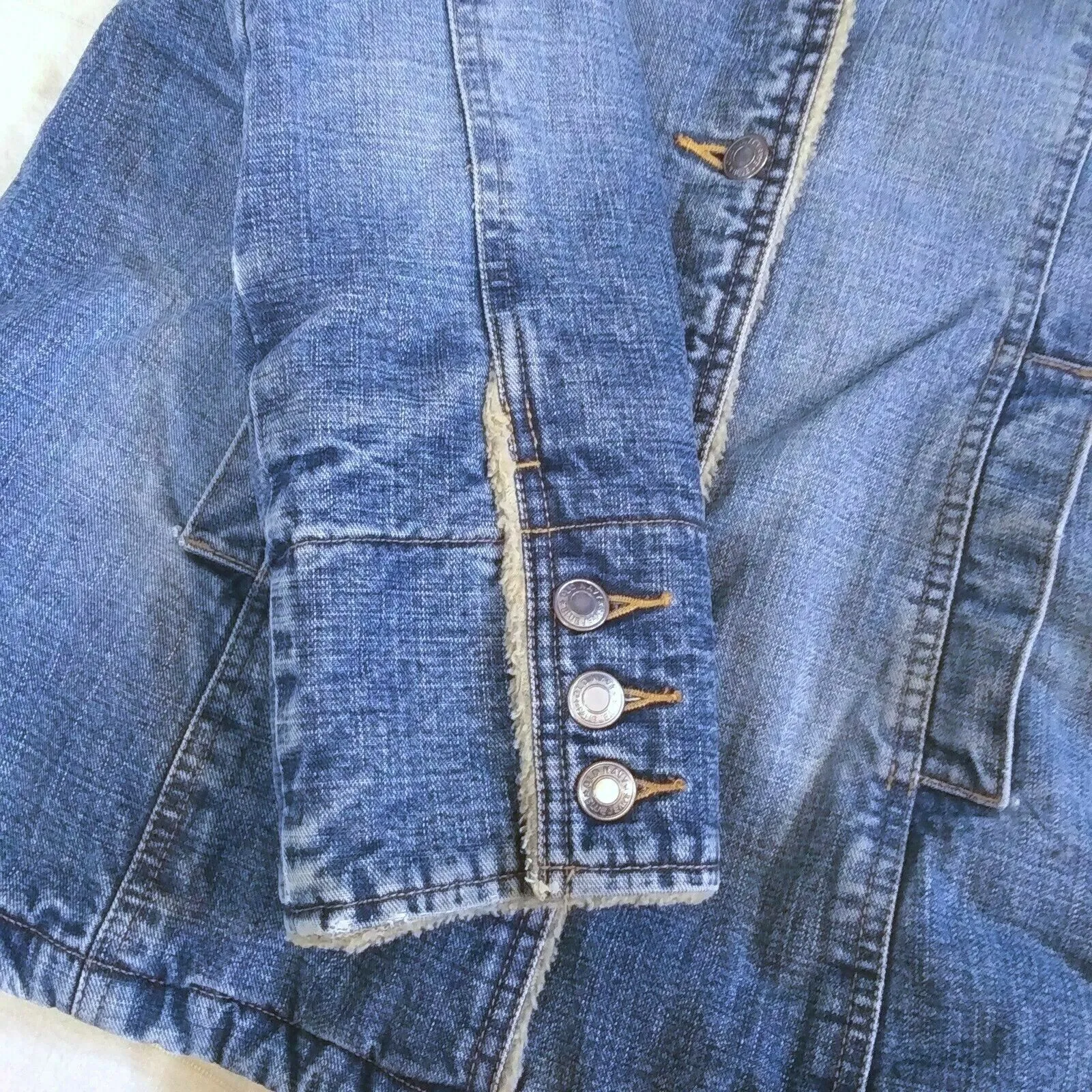 OLD NAVY Women's Jeans Coat  Winter Sherpa-Lined Blue Warm Denim Jacket VTG M