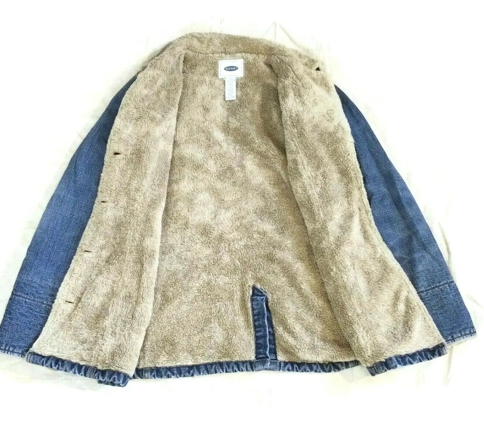 OLD NAVY Women's Jeans Coat  Winter Sherpa-Lined Blue Warm Denim Jacket VTG M