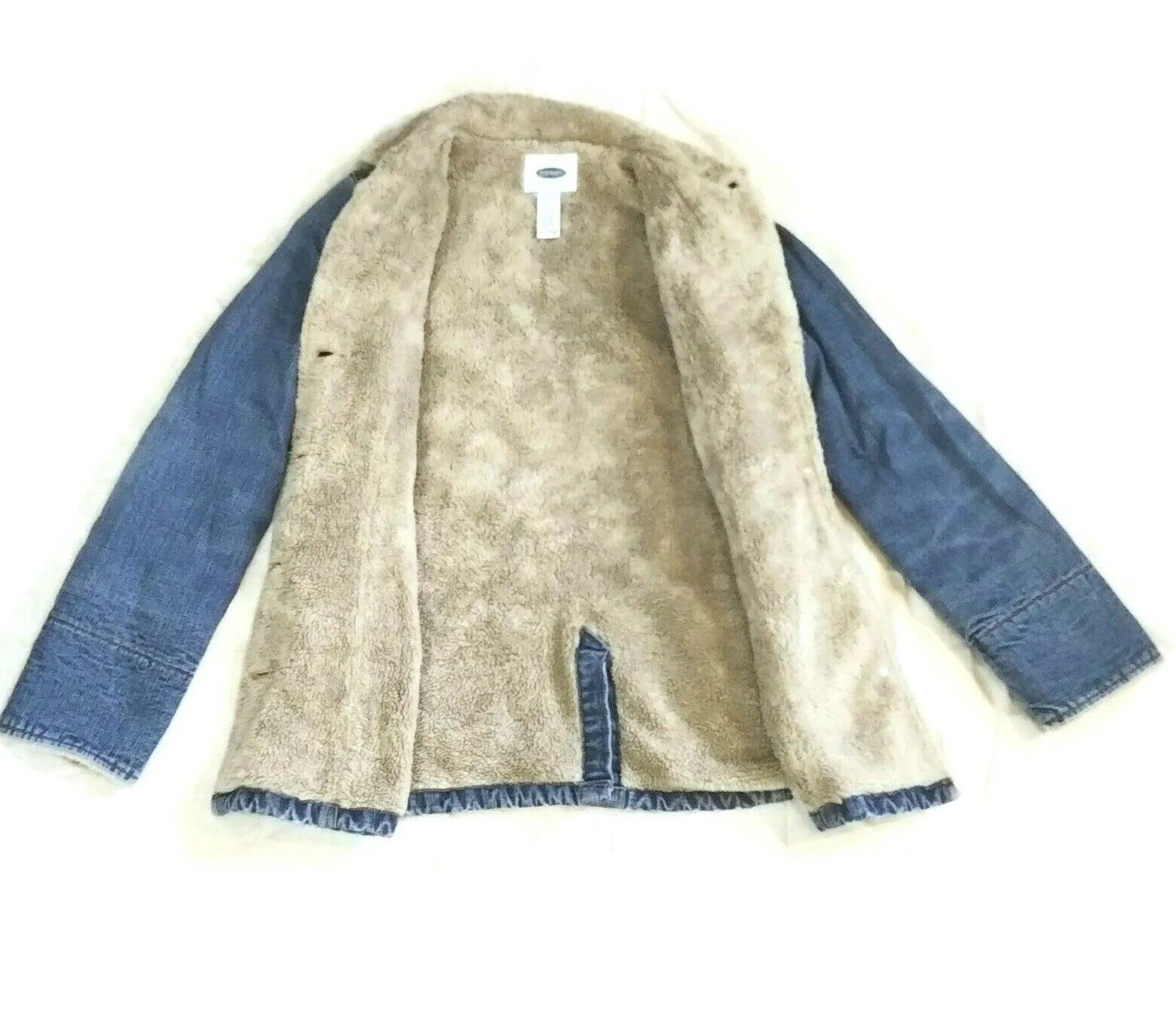 OLD NAVY Women's Jeans Coat  Winter Sherpa-Lined Blue Warm Denim Jacket VTG M