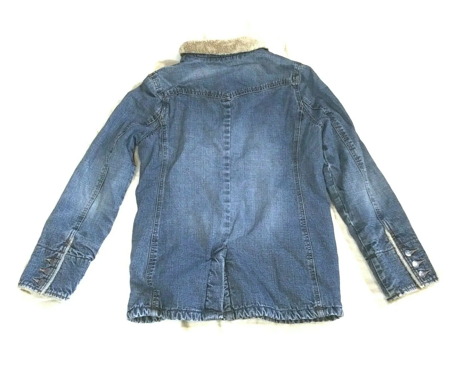 OLD NAVY Women's Jeans Coat  Winter Sherpa-Lined Blue Warm Denim Jacket VTG M