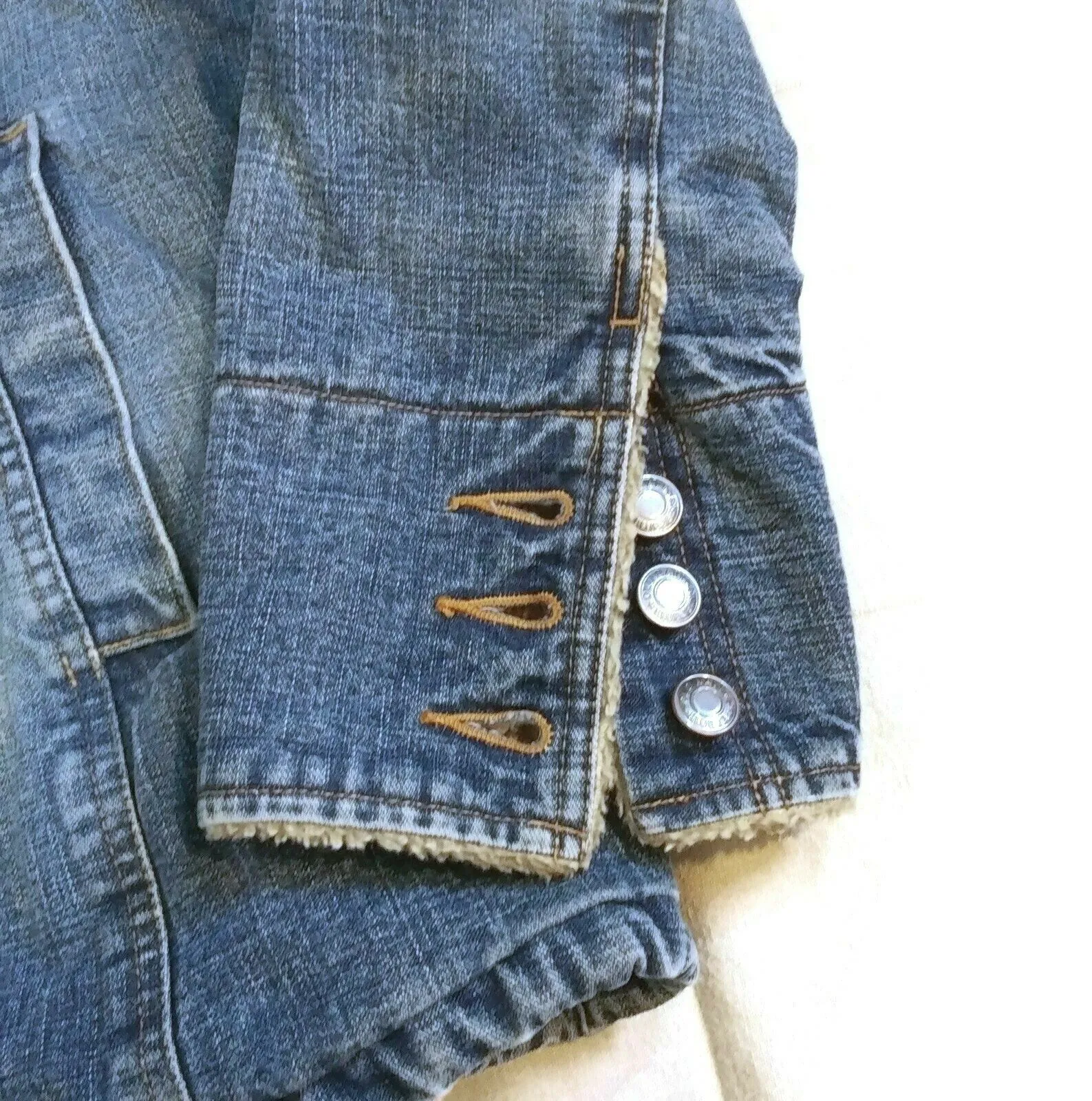 OLD NAVY Women's Jeans Coat  Winter Sherpa-Lined Blue Warm Denim Jacket VTG M