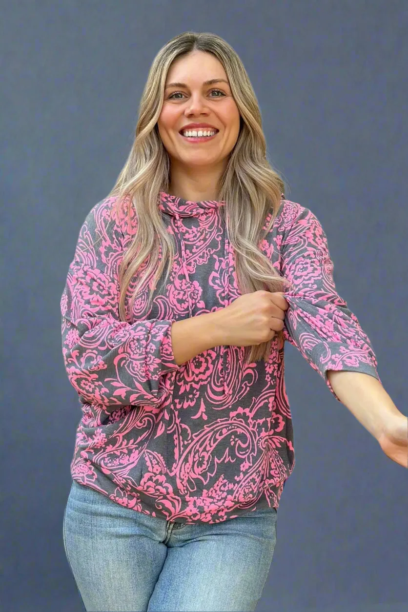 Pink Floral Hoodie