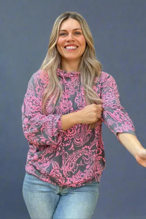 Pink Floral Hoodie